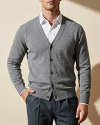 Bennett Men's Cashmere V Neck Button Cardigan
