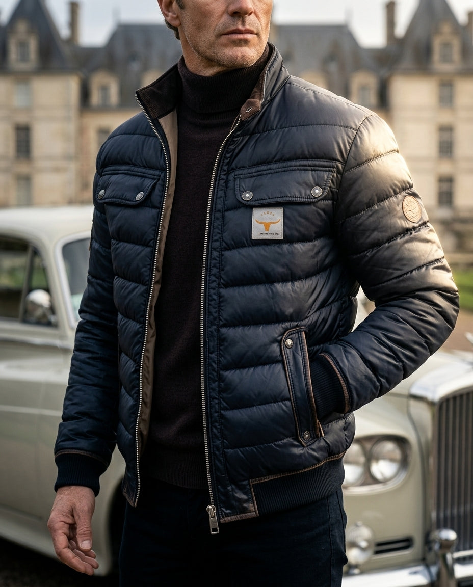 Ellison Men's Quilted Puffer Bomber Jacket