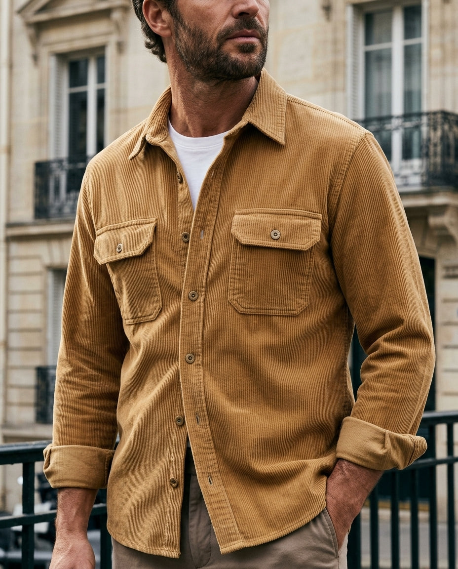 Barrett Men's Corduroy Flap Pocket Overshirt
