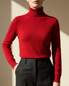 Palmer Women's Fitted Casual Cashmere Turtleneck Sweater