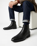 Everett Men's Pebbled Leather Side Zip Boots
