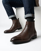 Everett Men's Pebbled Leather Side Zip Boots