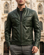 Remington Men's Leather Cafe Racer Jacket