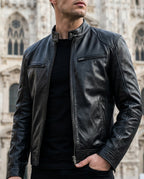 Remington Men's Leather Cafe Racer Jacket