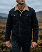 Calloway Men's Cotton Fleece Lined Trucker Jacket