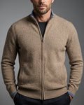 Winslow Men's Cashmere Stand Collar Zip Knit Cardigan