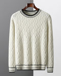 Spencer Men's Cashmere Cable Varsity Stripe Sweater