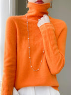 Audrey Soft Cashmere Pointelle Turtleneck Sweater