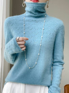 Audrey Soft Cashmere Pointelle Turtleneck Sweater