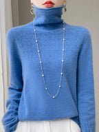 Audrey Soft Cashmere Pointelle Turtleneck Sweater
