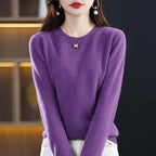 Annalise Elegant Soft Fine Knit Crew Neck Sweater