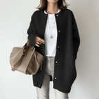 Winona Elegant Longline Crew Neck Button Cardigan