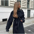 Vivienne Elegant Long Wool Double Breasted Coat