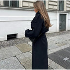 Vivienne Elegant Long Wool Double Breasted Coat