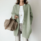 Winona Elegant Longline Crew Neck Button Cardigan