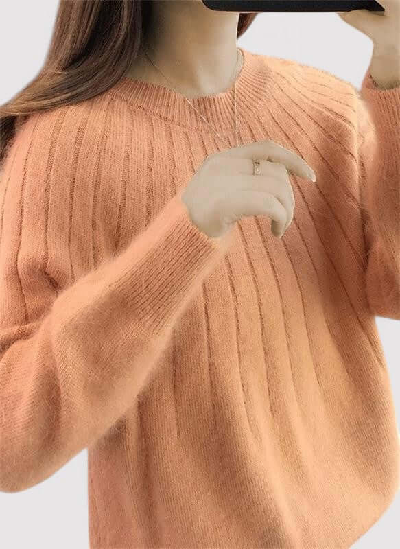 Juniper Soft Fluffy Ribbed Relaxed Fit Sweater