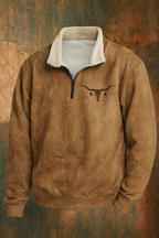 Bruce Men’s Western Print Quarter Zip Pullover