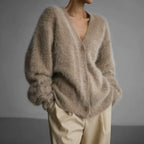 Aurelia Soft Fluffy Oversized V Neck Cardigan