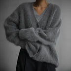 Aurelia Soft Fluffy Oversized V Neck Cardigan