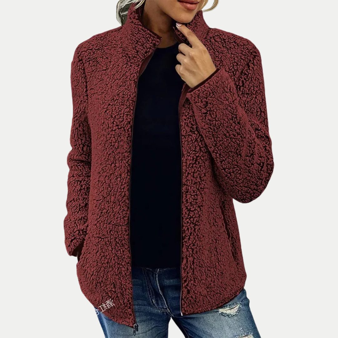 Chloe Cozy Sherpa Fleece Zip Jacket