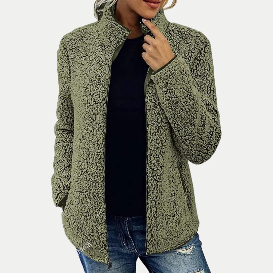 Chloe Cozy Sherpa Fleece Zip Jacket