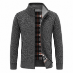 Kendrick Warm Classic Plaid Lined Zip Cardigan