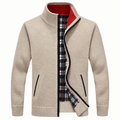Kendrick Warm Classic Plaid Lined Zip Cardigan