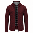 Kendrick Warm Classic Plaid Lined Zip Cardigan