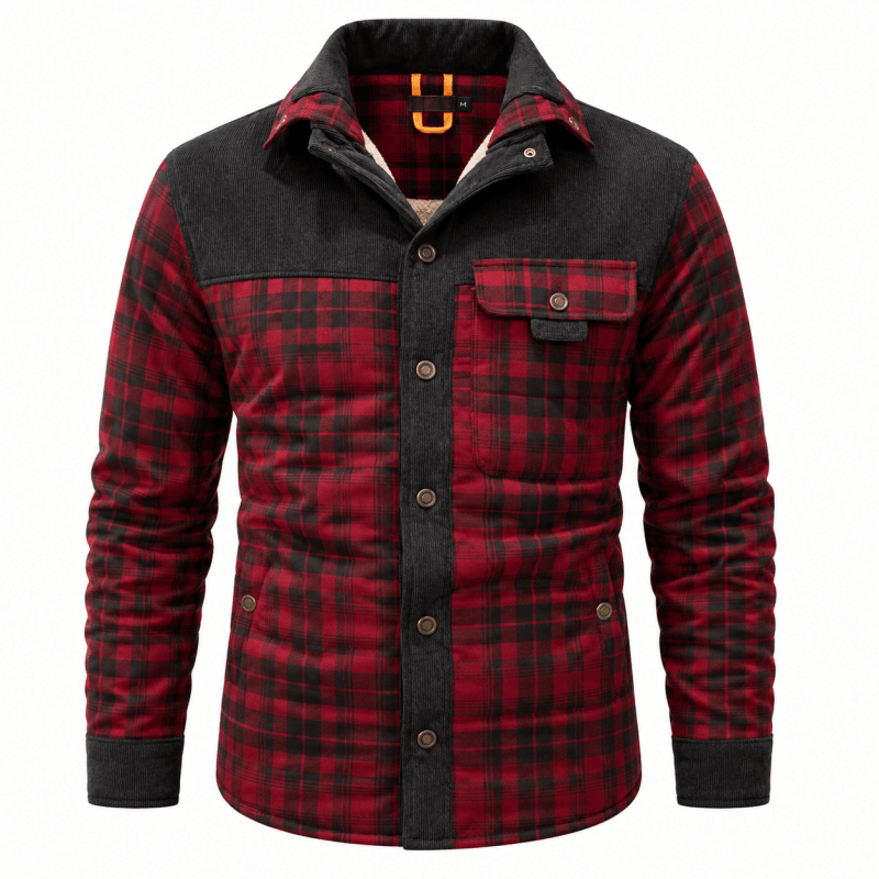Whitaker Warm Plaid Corduroy Sherpa Lined Jacket