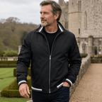 Sinclair Men’s Striped Trim Bomber Jacket
