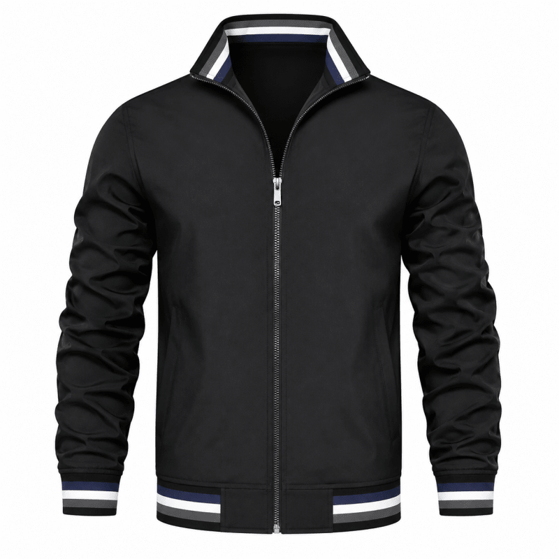 Sinclair Men’s Striped Trim Bomber Jacket