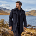 Langley Stylish Lined Wool Double Collar Coat