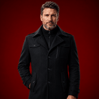 Langley Stylish Lined Wool Double Collar Coat