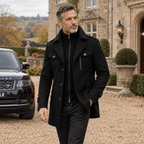 Langley Stylish Lined Wool Double Collar Coat