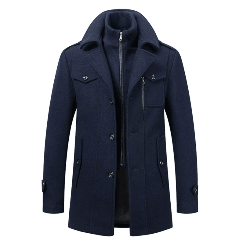 Langley Stylish Lined Wool Double Collar Coat