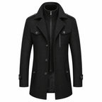 Langley Stylish Lined Wool Double Collar Coat