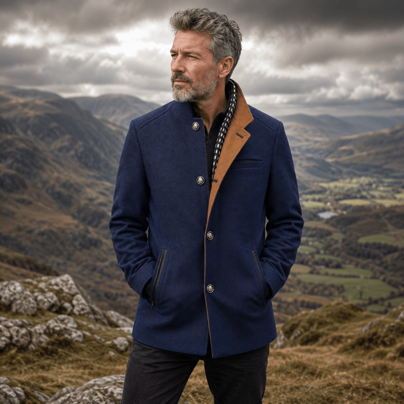 Sutton Men’s Wool Blend Tailored Pea Coat