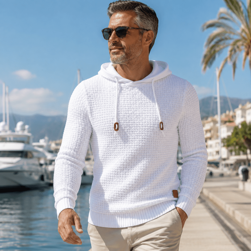 Pierce Casual Stylish Waffle Knit Hoodie