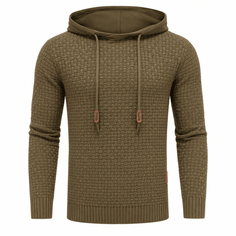 Pierce Casual Stylish Waffle Knit Hoodie