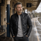 Montgomery Rugged Casual Stand Collar Moto Jacket