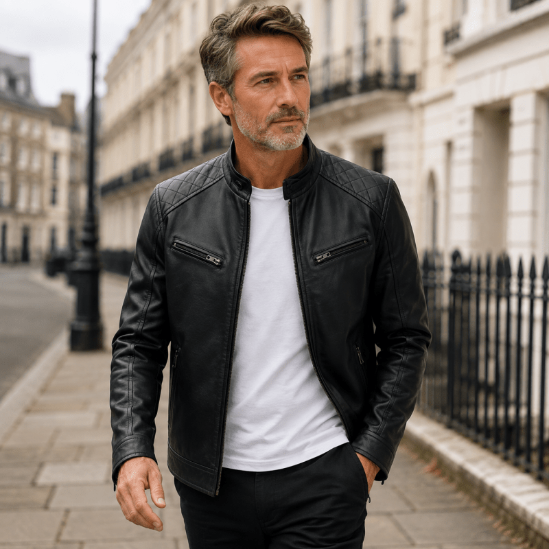 Montgomery Rugged Casual Stand Collar Moto Jacket
