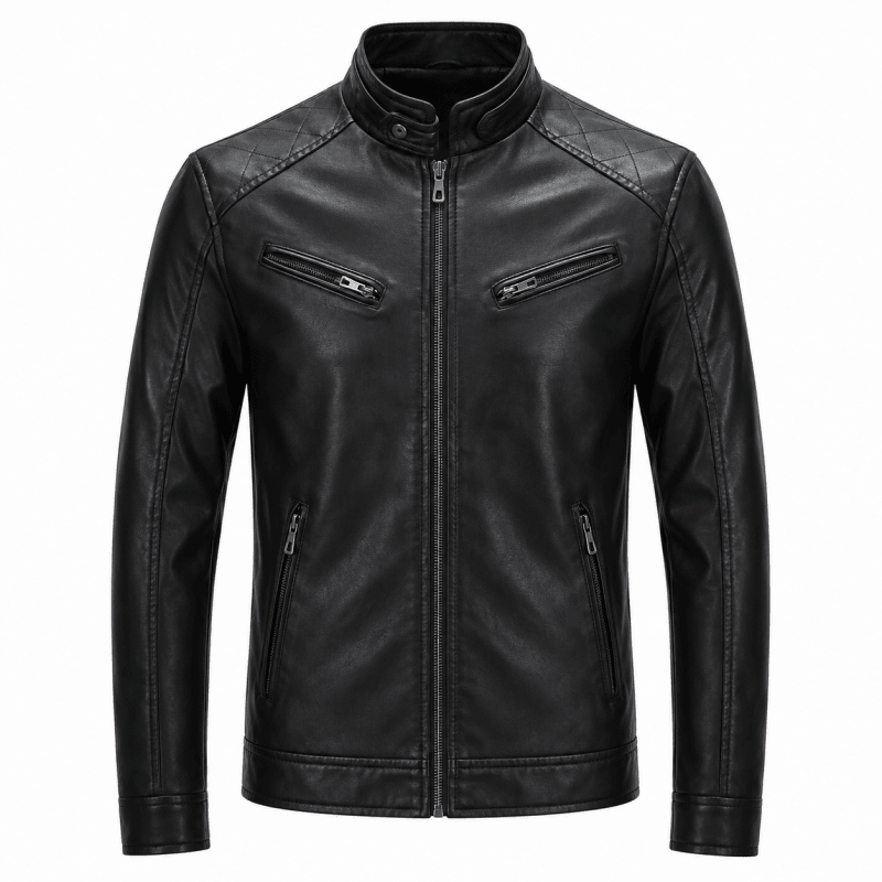 Montgomery Rugged Casual Stand Collar Moto Jacket