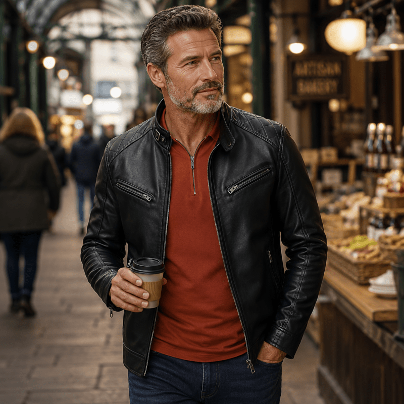Montgomery Rugged Casual Stand Collar Moto Jacket