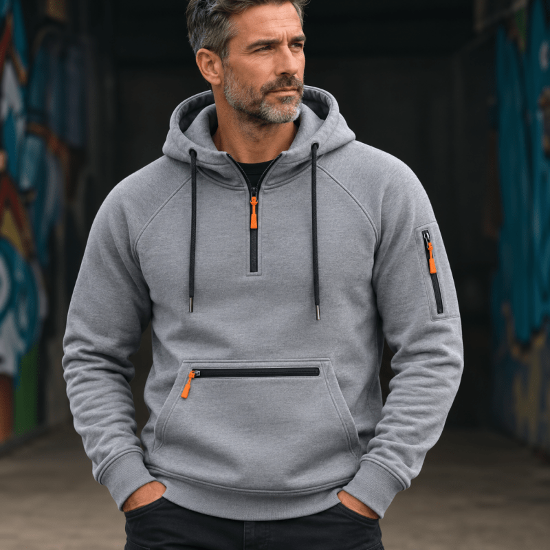 Hartley Warm Utility Fleece Quarter Zip Hoodie