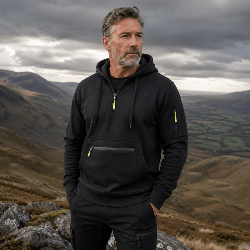 Hartley Warm Utility Fleece Quarter Zip Hoodie