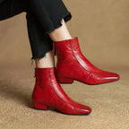 Everly Women’s Leather Square Toe Ankle Boots