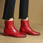 Everly Women’s Leather Square Toe Ankle Boots