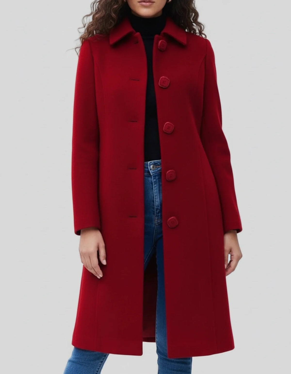 Eleanor Women’s Button Front Fit and Flare Coat