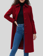 Eleanor Women’s Button Front Fit and Flare Coat