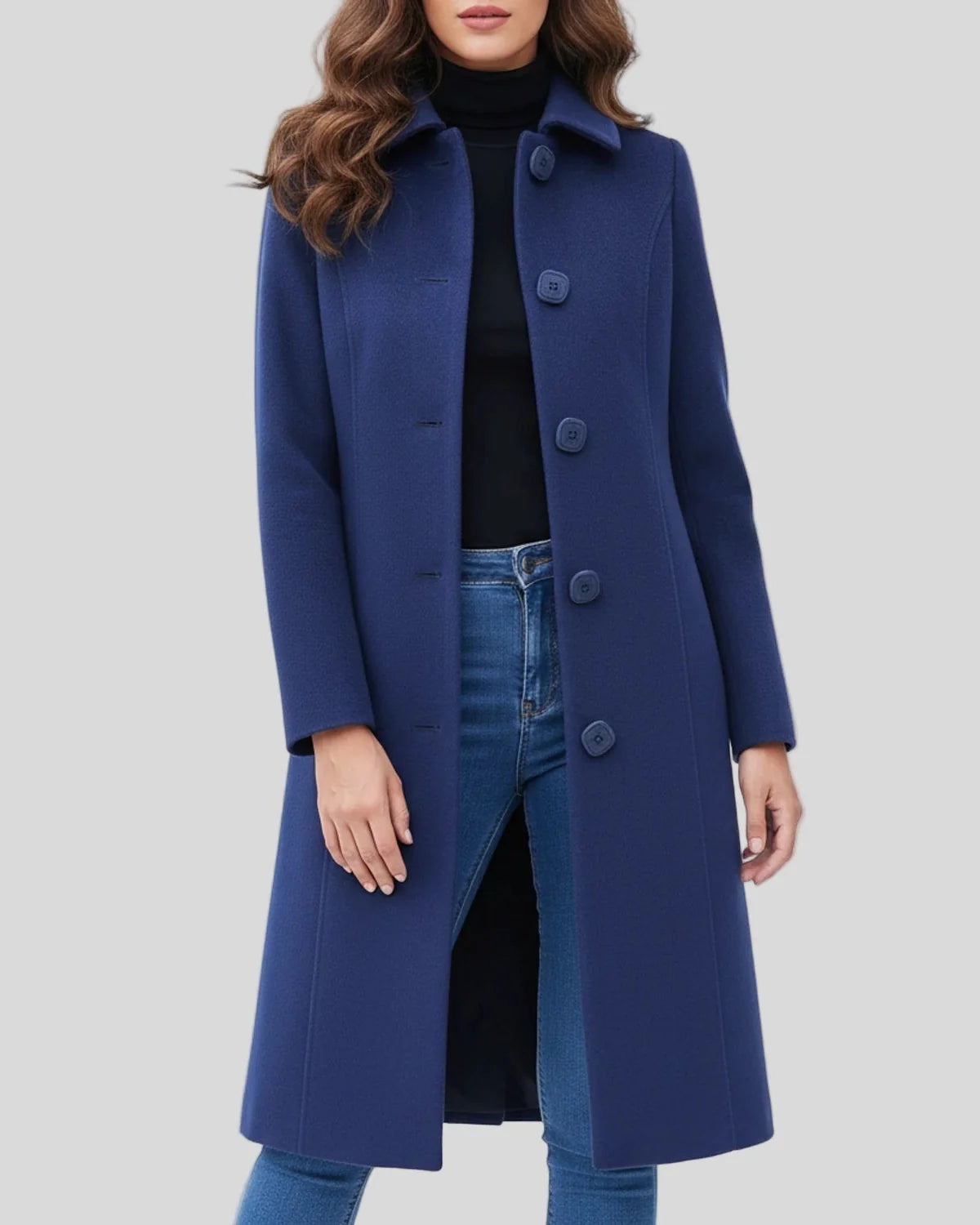 Eleanor Women’s Button Front Fit and Flare Coat